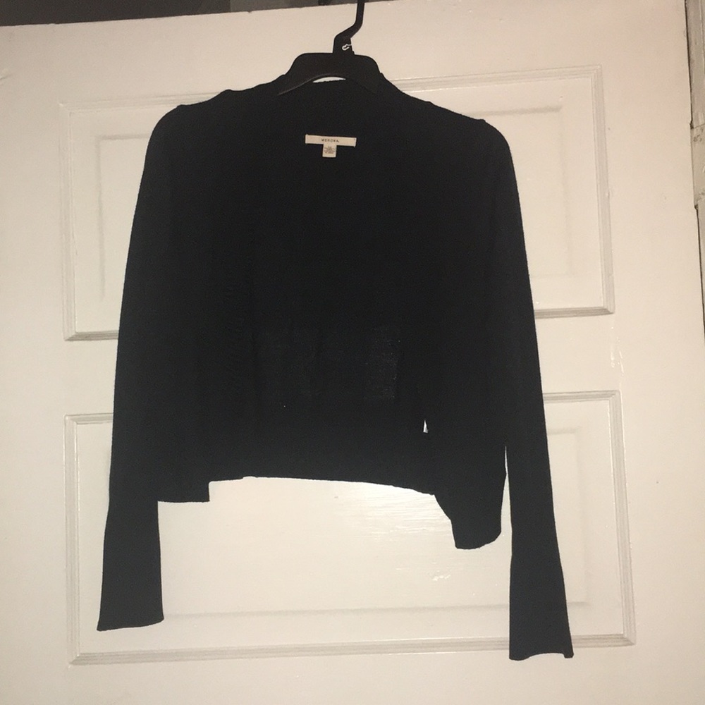 Cropped black sweater
